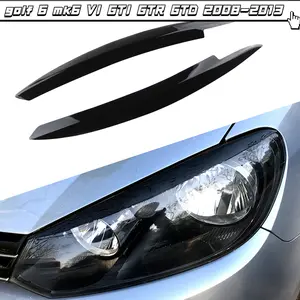 New 2026 Car Headlight Head Lamp Eyebrow Eyelids Sticker Trim Cover for Volkswagen VW Golf 6 MK6 VI GTI GTR GTD 2008 - 2013 Accessories car decoration accessories