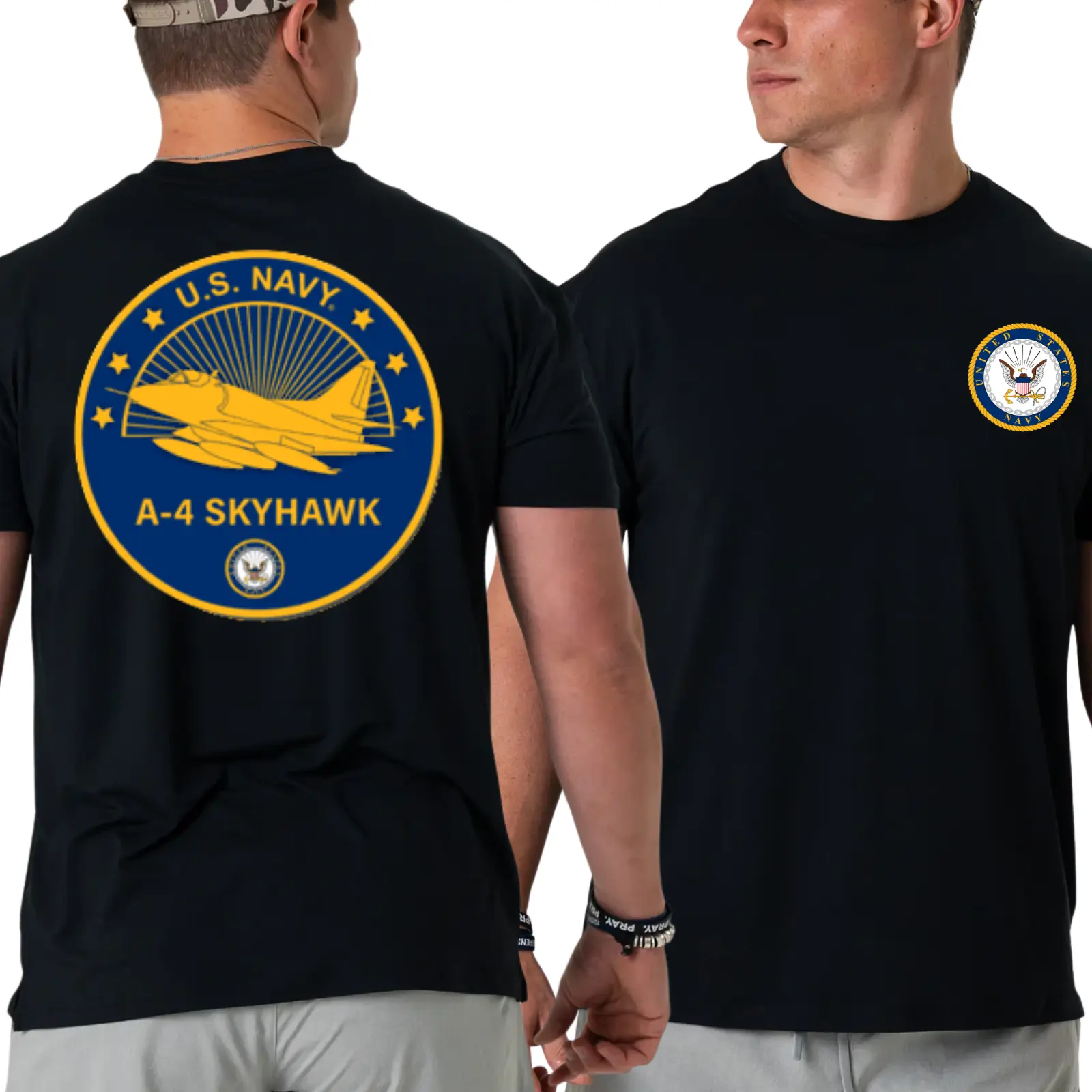 U.S. Navy A-4 Skyhawk T-Shirt, Bold Military Jet Logo 2 Sides, Aviation Veteran Pride Graphic Tee, Patriotic Navy Aircraft Apparel, Soft Cotton Blend Shirt for Men & Women, Streetwear, Graphic Tee, 2000s Outfits, Outfits  Men