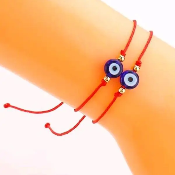 Red Evil Eye Bracelet with Decorative Eye Pendants