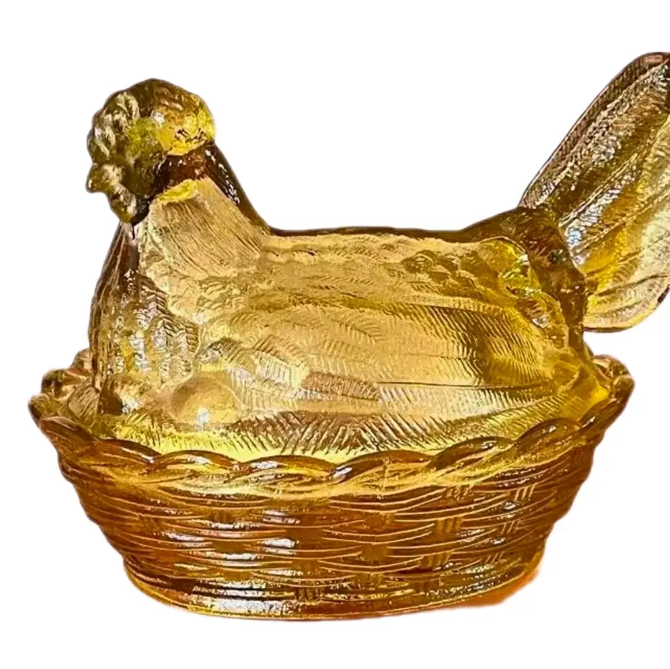 Hazel Atlas Amber Hen on Nest