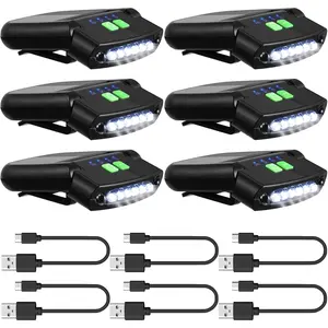 LED Clip on Cap Lights USB Rechargeable Cap Flashlight Clip Waterproof Ultra Bright Hat Flashlight Headlamp for Fishing Camping Hand Work