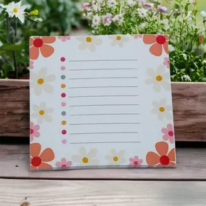 Flowers Lined Sticky Note 3x3