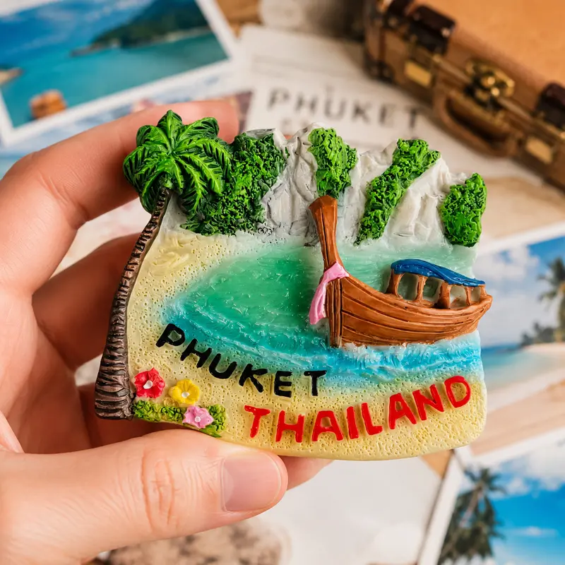 Phuket Travel Souvenir Refrigerator Magnets – Fridge Decor, Wall Decor, Kitchen Storage Rack Decor, Home Renovation