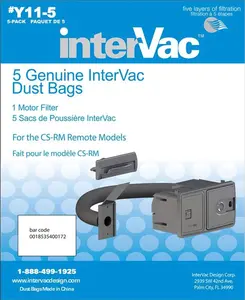 InterVac Design Corp Dust Bags for Cleaners Y11-5 Pack