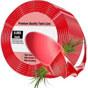 065 Weed Wacker String, 280FT Twisted Weed Eater String, String Trimmer Line Fits Medium & Heavy Grass & Weeds, 065 Trimmer String for Universal Replacement, Weedeater Line of Red Premium Nylon