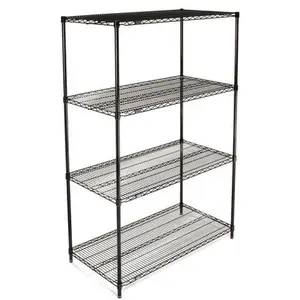 Nexel Industries 24548B Epoxy Starter Shelf Unit - Black Home Organiser, 24x54x86 in Storage Racks for Home Supplies
