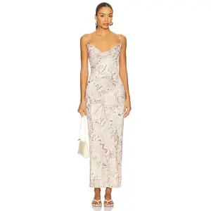 SNDYS x REVOLVE Skin Maxi Dress in Beige Reptile