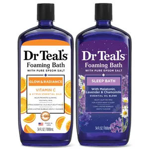 (A)Dr Teal’s Sleep Blend Foaming Bath – Relaxing Epsom Salt + Vitamin C, 34 fl oz (Pack of 2)