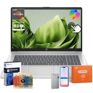 HP Flagship 17 inch Touchscreen Laptop, 8/16/32GB RAM, 256GB/512GB/1TB/2TB SSD, AMD Ryzen 5 7430U(6 Core), 17.3” HD+ Touch Display, Windows 11 Pro, Copilot AI, Wi-Fi 6, Bluetooth 5.4, HD Cam, Free Mouse Pad/Accessories