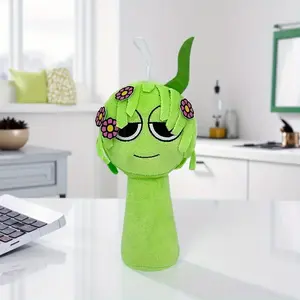 Adorable Little Green Sister Plush Doll - Soft Textured Stuffed Animal Toy with Expressive Eyes, Perfect Gift for Birthdays, Christmas, Thanksgiving & Halloween, Stuffed Plushies, Festive Gift Item, Playful Design, Quality Craftsmanship sprunki
