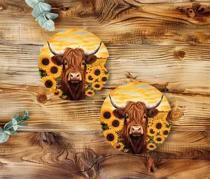 CAR COASTERS- SUBLIMATED VARIOUS DESIGNS