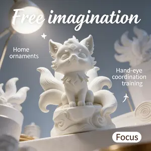 Creative Nine-Tailed Fox Model, 1688 Pieces, 2026 Decor Gift for Friends, Collectible Home Ornament with New Size