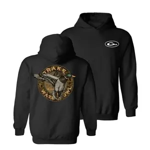 Drake Waterfowl Camo Country Duck Hunt Unisex Hoodie, Graphic Drawstring Hoodie for Outdoor Adventures, Cotton Pullover Apparel Made In The USA	 Casual Streetwear Long Sleeve