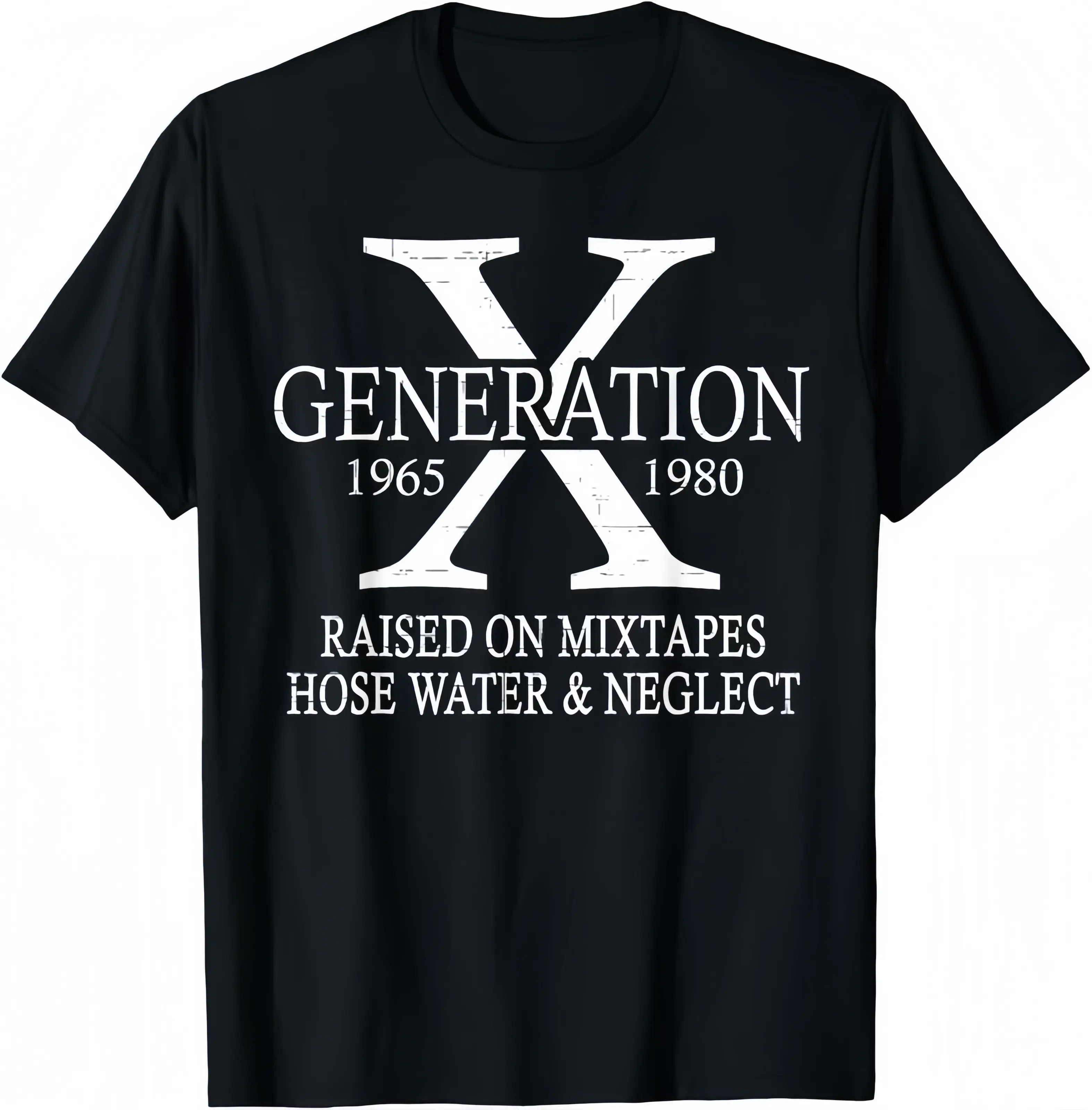 Men's Retro Gen X Graphic T-Shirt - 80s Aesthetic Fashion Menswear Cotton Tee, Casual Baggy Fit, Crew Neck Tshirt
