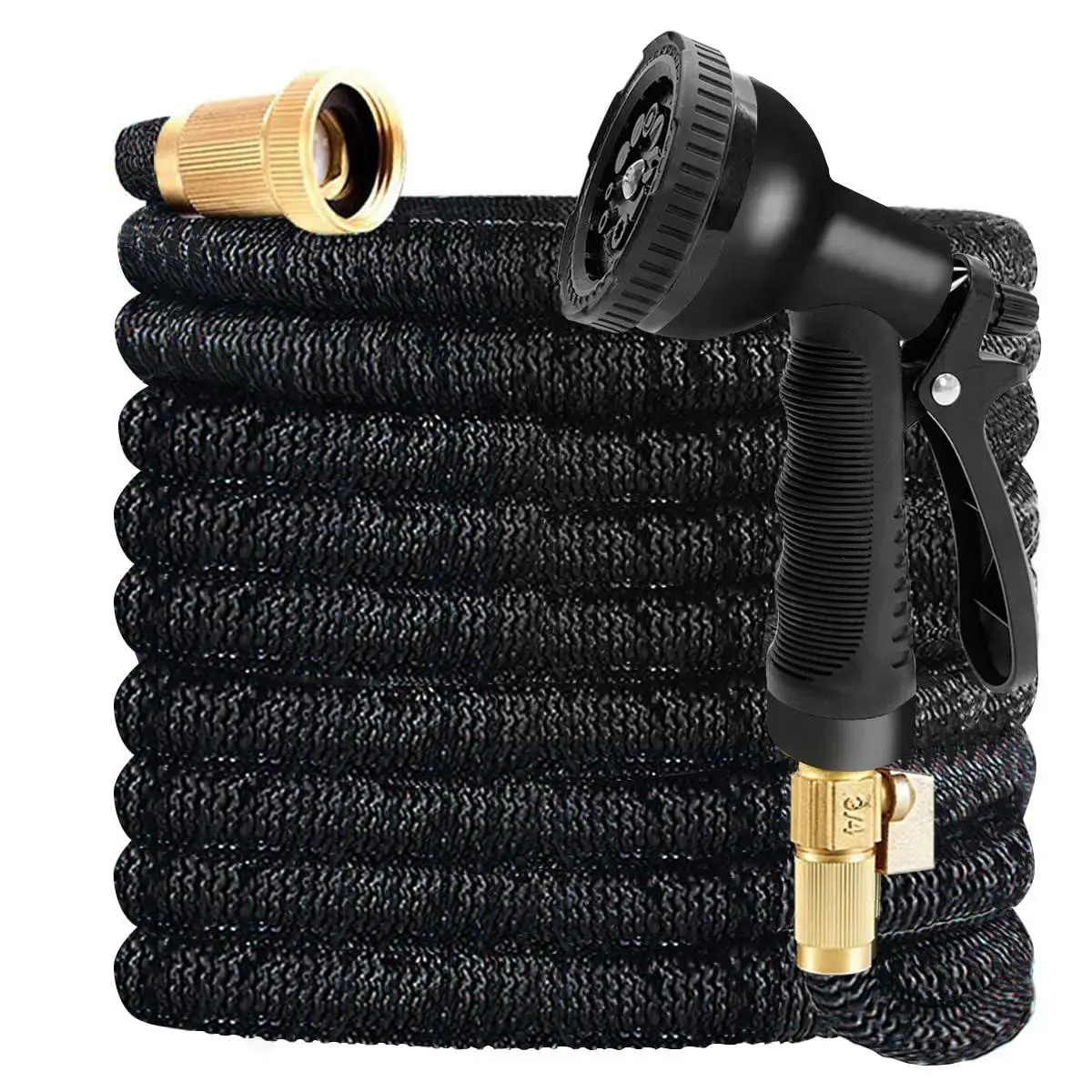 Expandable Garden Hose,Heavy Duty Superior Strength,4 -Layer durable collapsible Latex Core,Extra Strong Brass Connectors ,lightweight flexible water