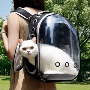 Space Pod Pet Backpack, Breathable Transparent Travel Carrier, Suitable for Cats and Small Dogs, Portable, Outdoor Adventure, Safety Zip Closure, Outdoor Animal Carrier