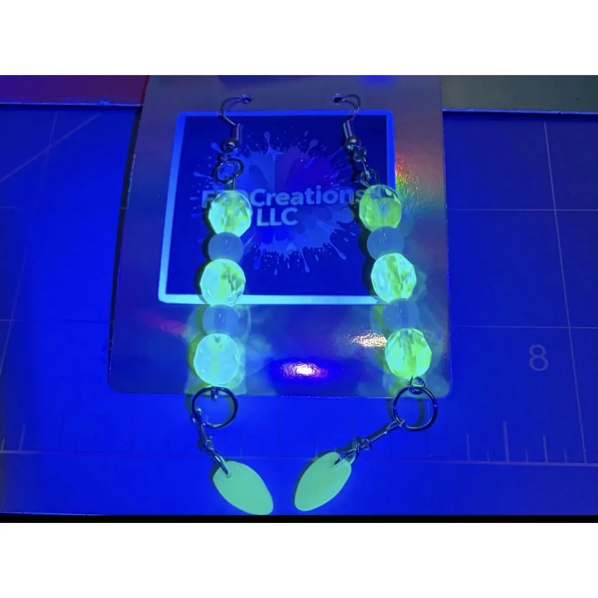 Handmade Uranium Glass Statement Earrings