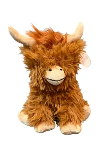 Cute Fluffy Highland Cow Plush Toy – Soft Stuffed Cow Plushie, Adorable Farm Animal Plush, Kawaii Gift for Kids, Girls & Boys, Cozy Room Decor, Holiday Present