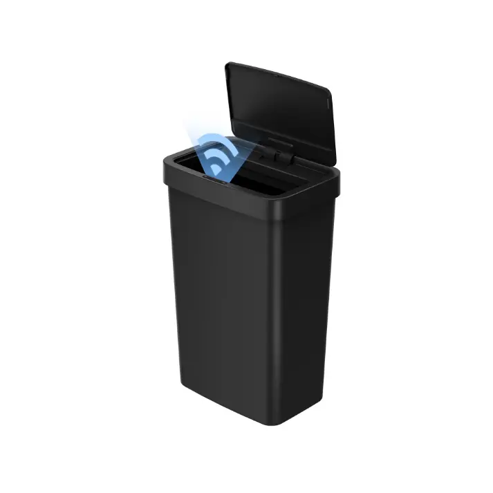 Mainstays Kitchen Motion Sensor Trash Can, 13.2 gal Plastic Automatic Garbage Bin, Black