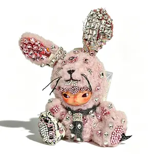 【Pink Bunny Hirono】Handmade Diamond Plush Doll