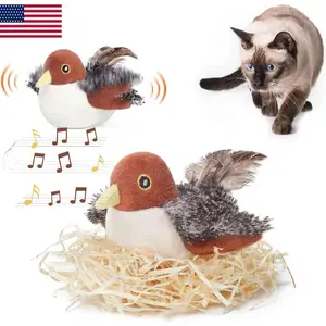 Potaroma Rechargeable Flapping Bird Cat Toy, Lifelike Chirp Tweet, Touch Activated, Catnip Inside, 4.0 Inches, DON’T FLY Safe Design, Interactive Exercise Toy for All Cat Breeds & Pet Gifts