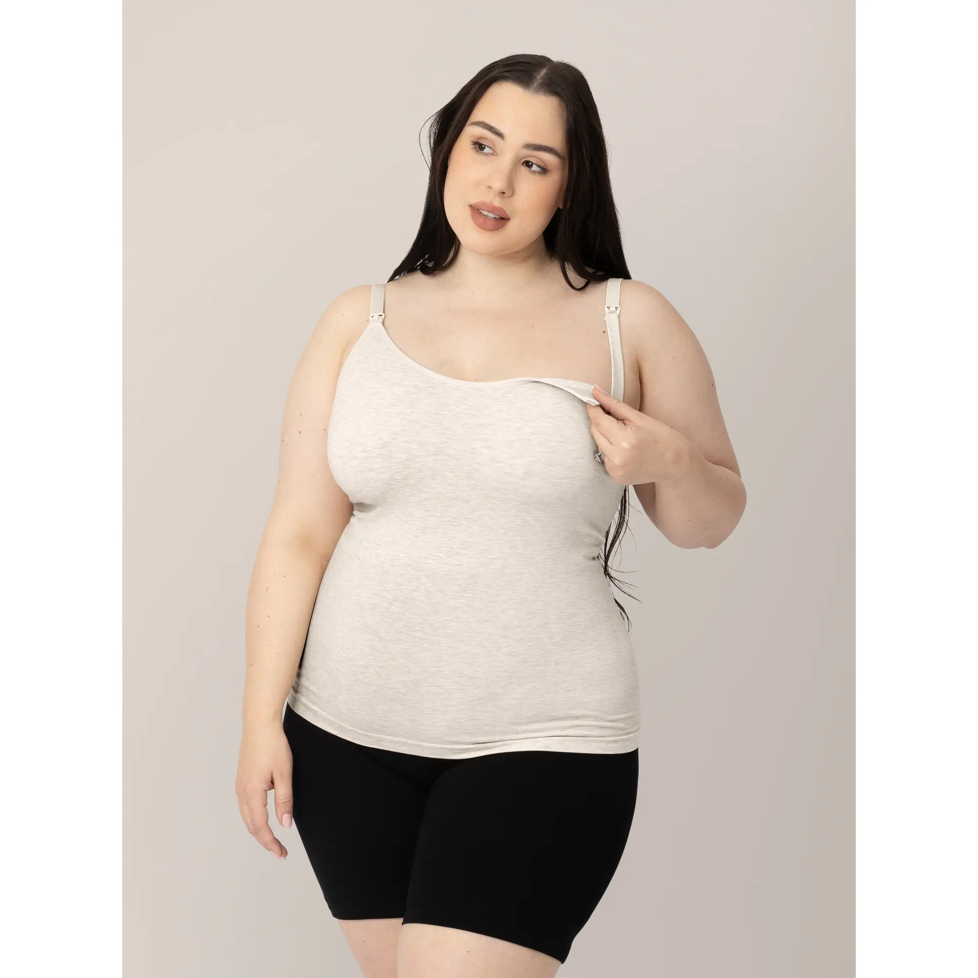 Sublime® Bamboo Maternity & Nursing Camisole | Oatmeal Heather