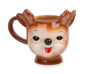 Reindeer Figural Ceramic Mug, 15oz