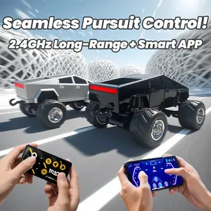 Remote Control Truck, 2.4GHz All Terrain High Speed RC Car, 1:64 Scale Alloy Simulation Toy Truck, LED Light Electric Toy Car, Remote Control Dump Truck, Rc Construction Truck