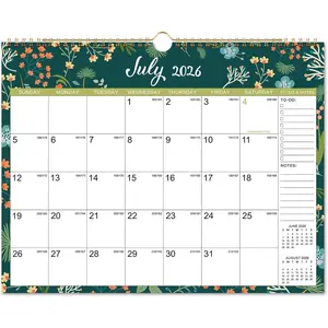 Calendar 2026-2027 - Wall Calendar 2026-2027, Jul 2026 - Dec 2027, 11.6" x 14.8", 18Month Wall Calendar with -Wire Binding, Julian Dates, To-do & Notes, Thick Paper,  for Organizing - Floral