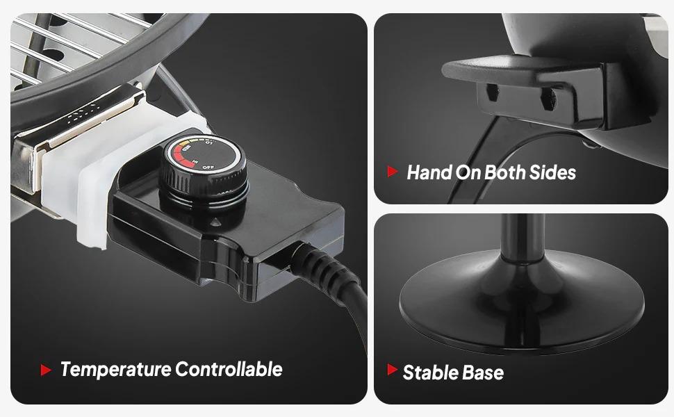 [TOP RATED - FLASH SALE] ROVSUN 1600W Vertical Electric Grill with Cover Red