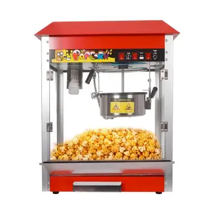 Commercial Popcorn Machine 1300W, 8 Oz Kettle Popcorn Maker, 48-Cup Capacity Countertop Popper, Stainless Steel Theater Style Machine for Home Movie Nights, Parties, Schools & Concession Stands