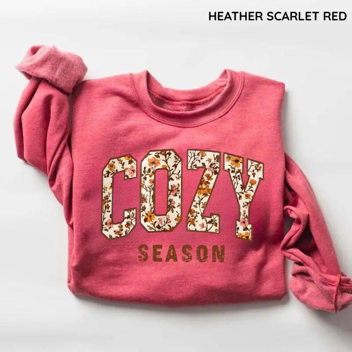 Cozy Season Sweatshirt, Retro Fall Graphic Crewneck, Cozy Pullover, Weather Sweatshirt, Cute Autumn Outfit, Cozy Fall Gift For Women, Top Womenswear