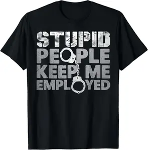 Cotton(pure) Correctional Officer - Stupid People Keep Me On Toes T-Shirt