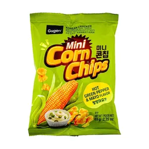 GUGEN Mini Corn Chips, Hot Green Pepper & Soy Sauce Mayo Flavor 2.29oz