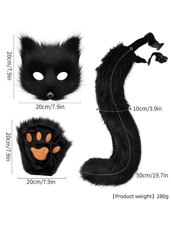 Handmade Fox Costume Set – Fluffy Tail, Ears & Paw Gloves | Perfect for Cosplay, Halloween & Themed Parties