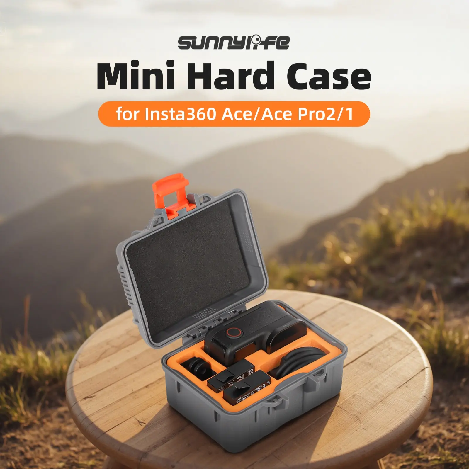 for Insta360 Ace/Ace Pro/Ace Pro2 Mini Carry Hard shell Case, Camera Accessories, Gray, for Holiday Travel, Outdoor Sport, All-round Protection, Protect Lens and Screen, Lightweight Portable & Easy Storage, Gift for Ace/Ace Pro1/2 Users
