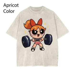 Cute Y2k Blossom #Powerpuf Gym Girl Graphic Tee, Gym Shirt, Graphic Gym Shirt, Vintage Washed Tee Conton, Gym Shirt Women, For Men, Ful Size