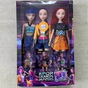 3PCS Hunters Girl  Demon Hunters Doll Set, Movable Joints Action Figure Toy for Girls, Perfect Birthday Gift