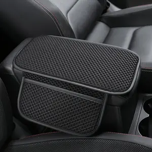 Car armrest pad with 2 pockets and center console extender with srage space for most vehicles