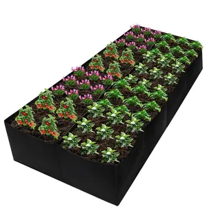 8-compartment Garden Bed, Durable Multi-compartment Felt Grow Bag, Planting Bags, Outdoor Planters for Potatoes, Tomatoes, Flowers, Herbs & More, Indoor/Outdoor Use
