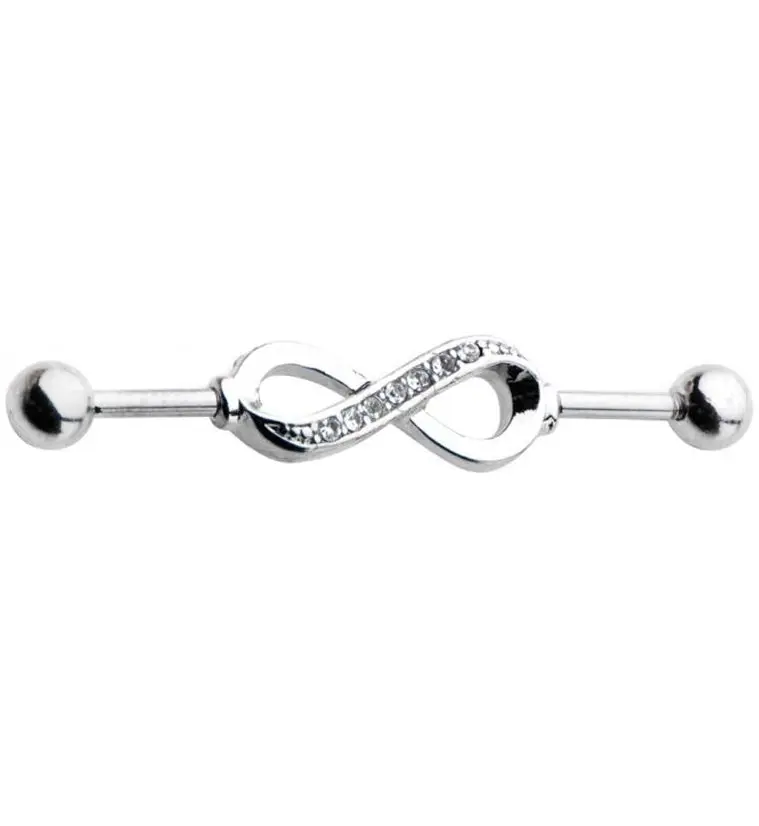 Infinity CZ Industrial Barbell