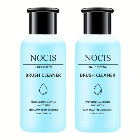 Acrylic Nail Brush Cleaner Cleanser, 2 Counts/box Professional Gel & Brush Shampoo for Manicure Care, Nail Polish Remover for Beginners, Nail Products