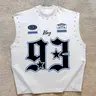 Summer Unisex Vest, Studded Sleeveless Baseball Jersey, Comfortable Casual Wear for Gym Workouts, Motorcycle Riding, Music Festivals & Hiking, Casual Gym Vests
