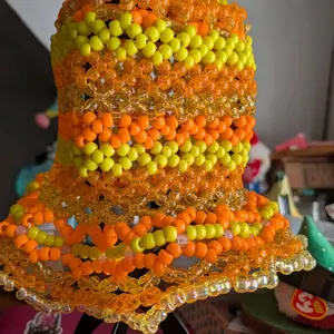 Colors of the Sun Kandi Bucket Hat - Vibrant Beaded Design for Festive Outfits