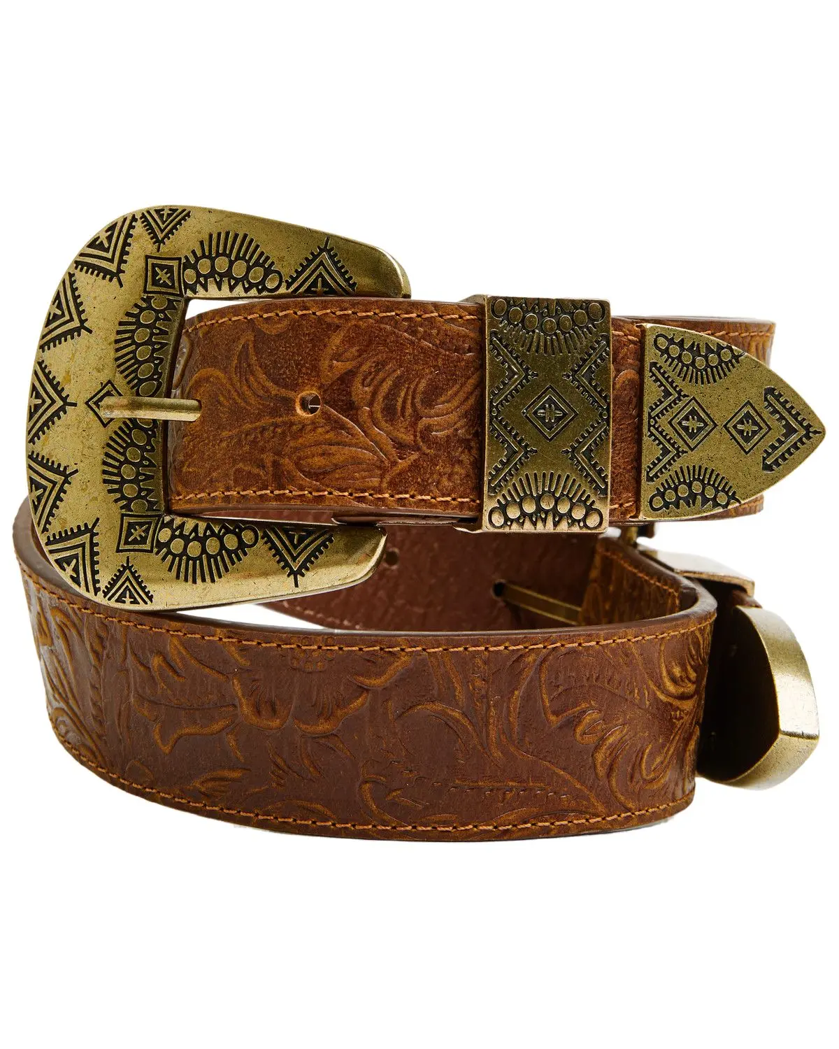 Shyanne Women's Women'S Teonna Double Buckle Embossed Belt - Sasp26bt1-Bn