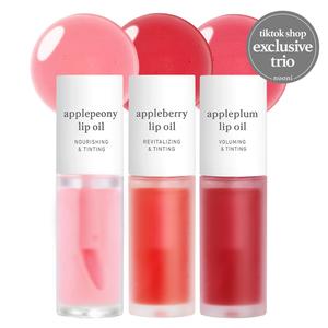 Nooni Korean Apple Lip Tint Stain Duo/Trio Bundle | Glossy Lip Stain, Tinting & Long Lasting, Moisturizing Lip Care, Hydrate Lipgloss, Travel-Friendly, Smooth Oil Moisture, All Skin Types Travelfriendly Smoothing