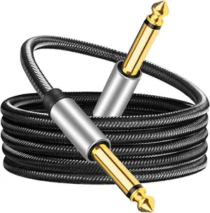 6.35mm Instrument  6Ft, Color  6.35mm Mono Jack 1/4" TS  Unbalanced Guitar Patch Cords/Instrument  Male to Male with Zinc Alloy Housing and Nylon Braid(6Ft/2M)