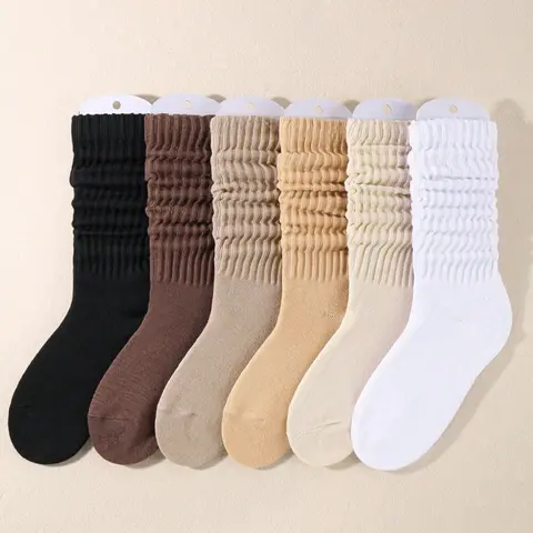 Women's Solid Basic Casual Crew Socks Fitted, Plain Socks, Multi-pack Soft Comfy Breathable Mid-calf Socks for Daily Wear Style, Socks for Women, Lady's Fall & Winter  Hosiery, Womenswear