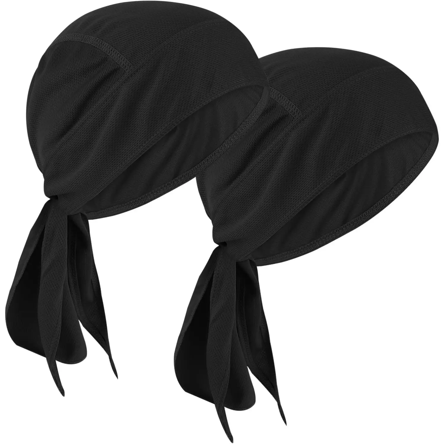 2 Pack Durags for Men Quick Drying Sweat Wicking Head Wraps Cooling Do Rags Beanie Cap Bandana for Men and Women Running Cycling Motorcycle and Outdoor Sports
