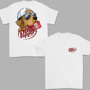 Dr Pepper Dog T-Shirt – Golden Retriever with Soda Can Graphic, Funny Drinking Shirt, Gift for Soda & Dog Lovers, Gifts for Men and Women, Trendy Streetwear|men's t-shirts|men gifts|dog lover gift|beer lovers gift
